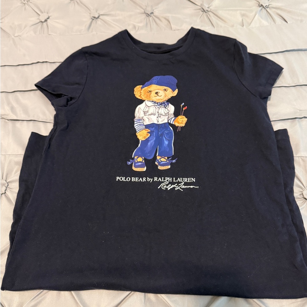 Ralph Lauren Kids Navy Blue Polo Bear T-Shirt